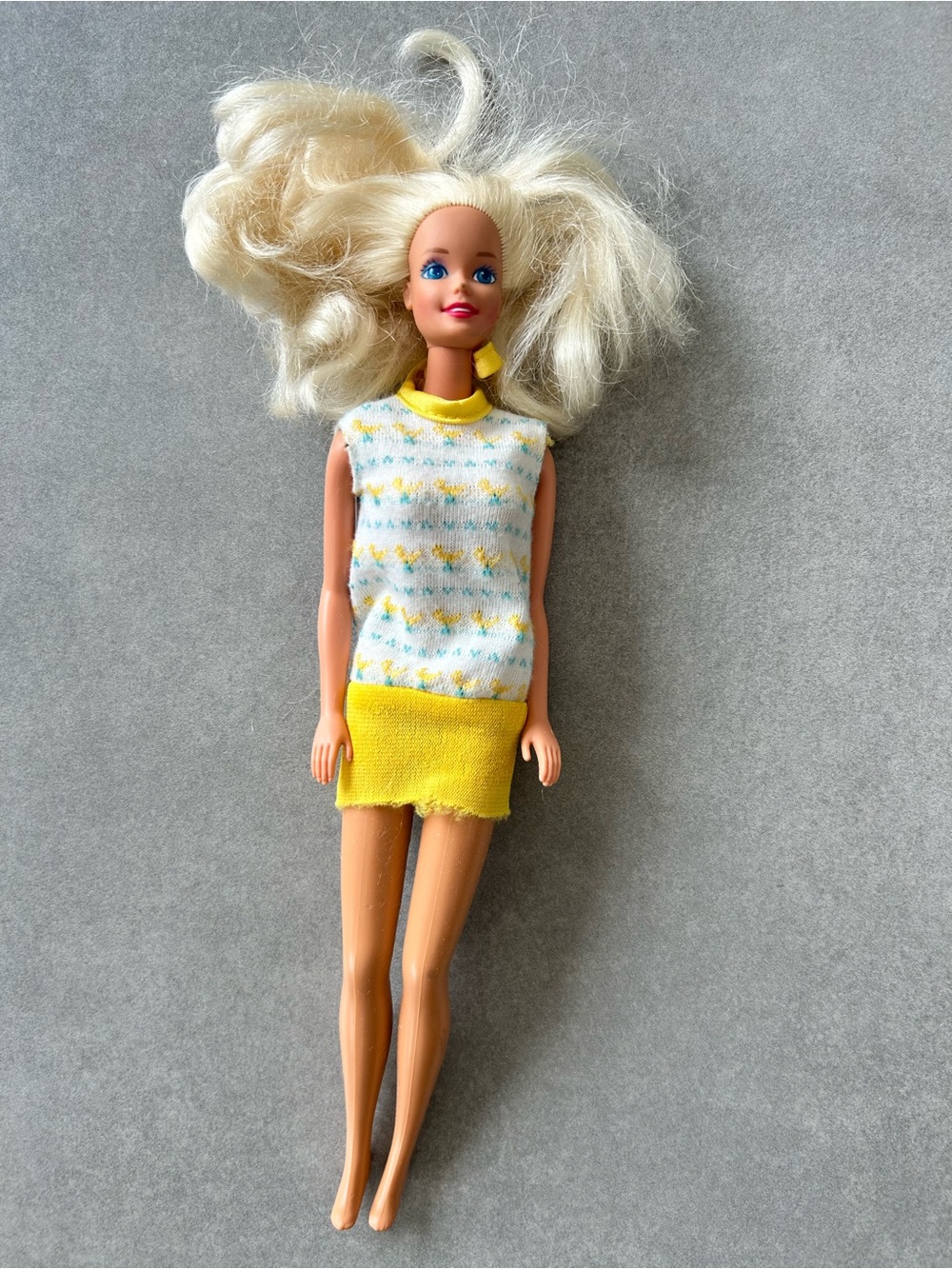 Barbie Blonde Doll with Yellow & White Outfit Vintage